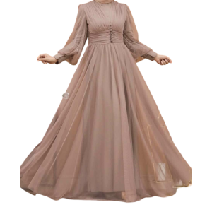 Vestido Urban Modesty color Beige con mangas largas tipo A talla 18 (XXL)