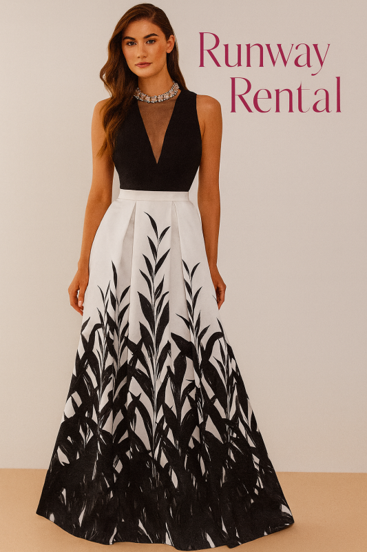 Vestido Morgan & Co color negro y blanco tipo A