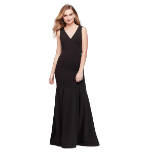 Box Pleated Crepe Mermaid Gown by David’s Bridal