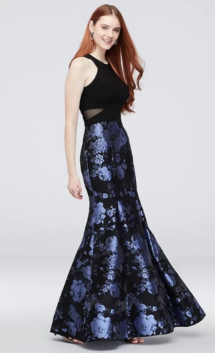 Fitted, Mermaid Brocade Gown