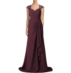 Vestido Azazie, corinto decorado con piedras y plisado en la cadera y espalda talla 10