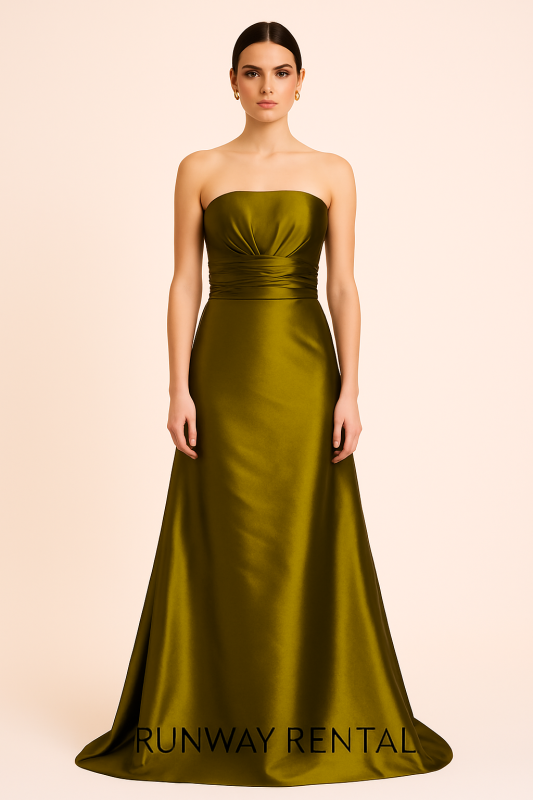 Green Gown with tied back by Madeline Gardner