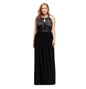 Lace Keyhole Halter Dress by David’s Bridal